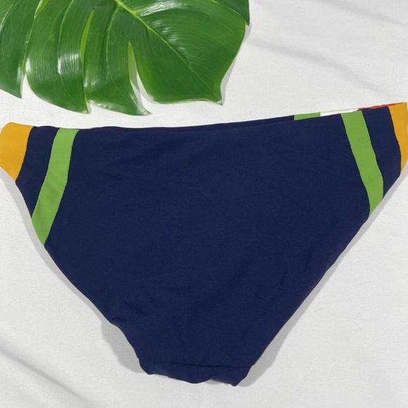 NEW Robin Piccone Casey Side Colorblock Bikini Bottoms Blue [SZ Small ] - Picture 9 of 12